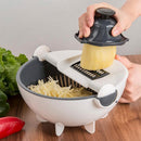 Cortador Multifuncional com Bacia de Drenagem – Para Frutas, Legumes e Verduras