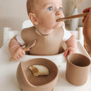 Kit Alimentação Infantil – Tigela e Colher de Silicone para Bebê, Livre de BPA