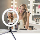 Anel de Luz 8 Polegadas com Tripé e Suporte para Celular – Ring Light para Gravações e Streaming