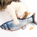 Brinquedo para Gato Recarregável USB – Peixe de Pelúcia com Movimento e Sensor de Toque