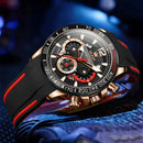 Relógio Esportivo Cronógrafo de Quartz Pulseira de Silicone