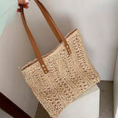 Bolsa Feminina de Praia Trançada Reforçada – Moda Verão, Espaçosa e Durável