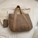 Bolsa Feminina de Palha Trançada para Praia – Design Elegante e Espaçosa para o Verão