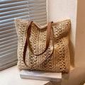 Bolsa Feminina de Praia Trançada Reforçada – Moda Verão, Espaçosa e Durável