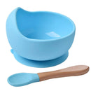 Kit Alimentação Infantil – Tigela e Colher de Silicone para Bebê, Livre de BPA