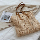 Bolsa Feminina de Praia Trançada Reforçada – Moda Verão, Espaçosa e Durável