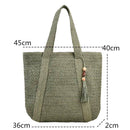 Bolsa Feminina de Palha Trançada para Praia – Design Elegante e Espaçosa para o Verão