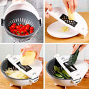 Cortador Multifuncional com Bacia de Drenagem – Para Frutas, Legumes e Verduras