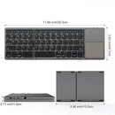 Teclado Sem Fio Dobrável - Bluetooth Touchpad  Andoid IOS Windows