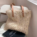 Bolsa Feminina de Praia Trançada Reforçada – Moda Verão, Espaçosa e Durável