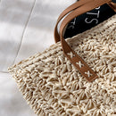 Bolsa Feminina de Praia Trançada Reforçada – Moda Verão, Espaçosa e Durável