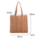 Bolsa Feminina de Praia Trançada Reforçada – Moda Verão, Espaçosa e Durável