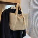 Bolsa Feminina de Palha Trançada para Praia – Design Elegante e Espaçosa para o Verão