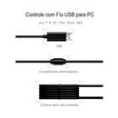 ontrole 2 em 1 com Fio para Xbox 360 e PC – Conexão Rápida e Compatibilidade Garantida