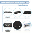 Fogão Cooktop  Elétrico Portátil  2 Bocas 2000W
