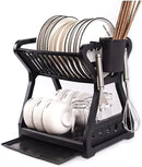 Escorredor de Louça Duplo – Suporte Prático para Pratos, Talheres e Organização da Cozinha