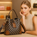 Bolsa Feminina de Ombro Estilo Xadrez Luxo – Design Sofisticado e Acabamento Premium
