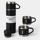 Garrafa Térmica Inox 500ml + 2 Xícaras – Conservação de Temperatura