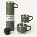 Garrafa Térmica Inox 500ml + 2 Xícaras – Conservação de Temperatura