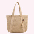 Bolsa Feminina de Palha Trançada para Praia – Design Elegante e Espaçosa para o Verão