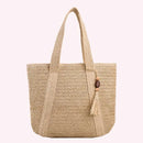 Bolsa Feminina de Palha Trançada para Praia – Design Elegante e Espaçosa para o Verão