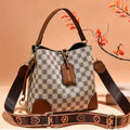 Bolsa Feminina de Ombro Estilo Xadrez Luxo – Design Sofisticado e Acabamento Premium