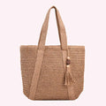 Bolsa Feminina de Palha Trançada para Praia – Design Elegante e Espaçosa para o Verão