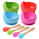 Kit Alimentação Infantil – Tigela e Colher de Silicone para Bebê, Livre de BPA