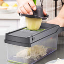 Cortador de Legumes e Vegetais 12 em 1 – Fatiador Multiuso com 7 Lâminas Inox e Coletor
