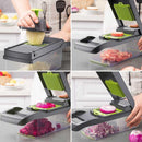 Cortador de Legumes e Vegetais 12 em 1 – Fatiador Multiuso com 7 Lâminas Inox e Coletor