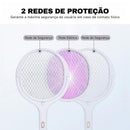 Raquete Elétrica Mata Mosquito Polihousi – Armadilha Potente com Grade Dupla de Proteção