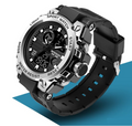 Moda SANDA 6198 Relógio Eletrônico Masculino Multi Funcional Display Duplo À Prova D 'Água LED Relógio Eletrônico Masculino 2025