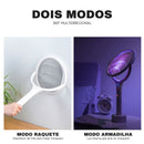 Raquete Elétrica Mata Mosquito Polihousi – Armadilha Potente com Grade Dupla de Proteção